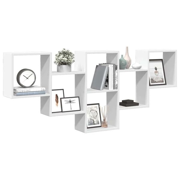 vidaXL Wandregal Wei&szlig; 159x18x66 cm Holzwerkstoff