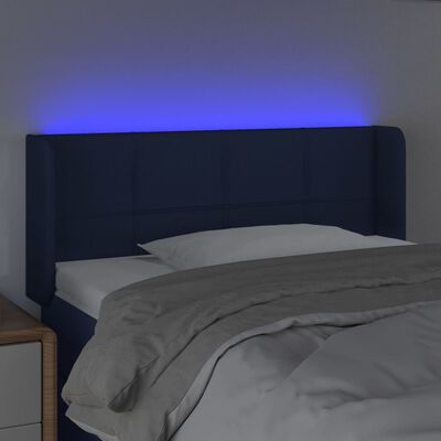 vidaXL LED Kopfteil Blau 83x16x78/88 cm Stoff