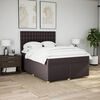 vidaXL Boxspringbett mit Matratze Dunkelbraun 140x200 cm Stoff