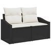 vidaXL Gartensofa-set mit Kissen 9 pcs Schwarz Poly Rattan