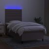 vidaXL Boxspringbett mit Matratze & LED Taupe 80x200 cm Stoff