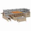 vidaXL Gartensofa-set 9 pcs Beige Poly-Rattan