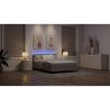 vidaXL Boxspringbett mit Matratze mit LED Taupe 160 x 200 cm Stoff