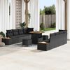 vidaXL Gartensofa-set mit Kissen 11 pcs Schwarz Poly Rattan