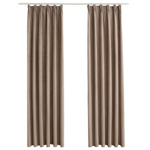vidaXL Verdunkelungsvorh&auml;nge mit Haken 2 Stk. Taupe 140x225 cm