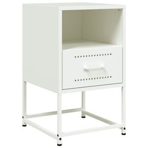 vidaXL Nachttisch Wei&szlig; 36x39x60,5 cm Stahl