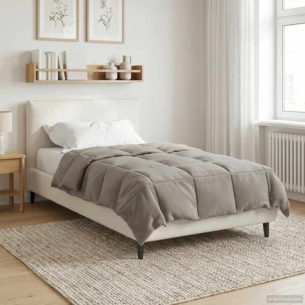 vidaXL Ganzjahresbettdecke Gepolstert Gr&uuml;n 135 x 200 cm Mikrofaser