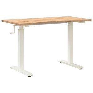 vidaXL Schreibtisch Wei&szlig; und Natur 120 x 60 cm Massivholz Eiche
