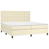 vidaXL Boxspringbett mit Matratze Creme 200x200 cm Kunstleder
