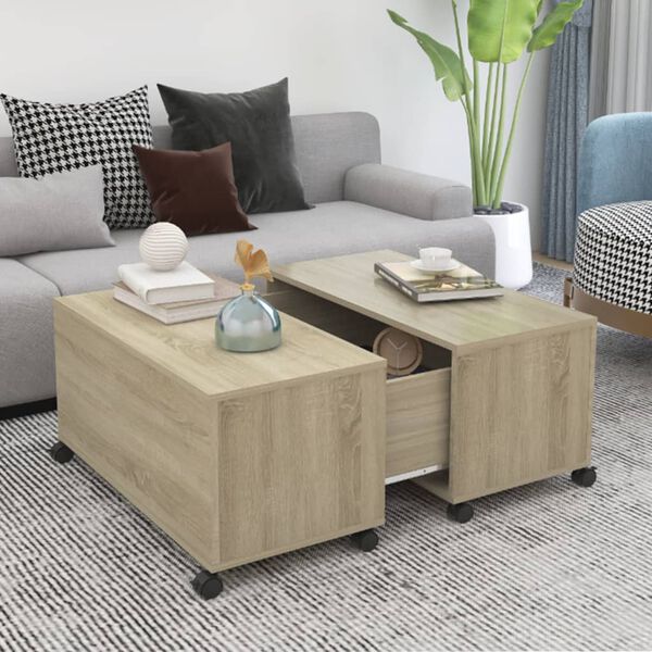vidaXL Couchtisch Sonoma-Eiche 75x75x38 cm Holzwerkstoff