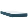 vidaXL Boxspringbett mit Matratze Dunkelblau 90x210 cm Samt