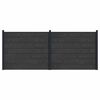 vidaXL Zaunelement 2 pcs WPC und Aluminium Schwarz