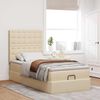 vidaXL Ottoman-Bett mit Matratze Creme 90x190 cm Stoff