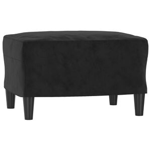 vidaXL Fu&szlig;hocker Schwarz 60x50x41 cm Samt