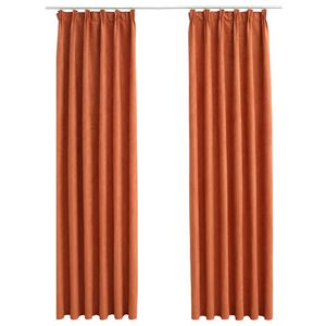 vidaXL Verdunkelungsvorh&auml;nge mit Haken 2 Stk. Rostbraun 140x175 cm