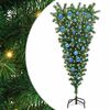 vidaXL Umgedrehter Kunst Weihnachtsbaum mit Kugelset Gr&uuml;n 150 cm PVC