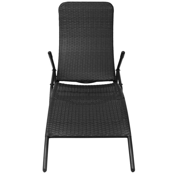 vidaXL Sonnenliege Klappbar Poly Rattan Schwarz