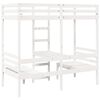 vidaXL Hochbett mit Schreibtisch & Stühlen Weiß 75x190 cm Kiefernholz
