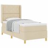 vidaXL Boxspringbett mit Matratze mit Kopfteil Creme 90 x 190 cm Stoff