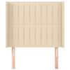 vidaXL Kopfteil mit Ohren Creme 93x16x118/128 cm Stoff