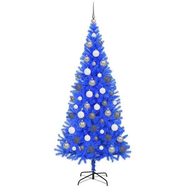 vidaXL Weihnachtsbaum mit 300 LEDs mit St&auml;nder Blau 180 cm PVC