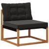 vidaXL Outdoor-Sofagarnitur mit Kissen 7 pcs Nat&uuml;rlich und Schwarz