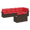 vidaXL Gartensofa-set 8 stk. Braun Poly-Rattan