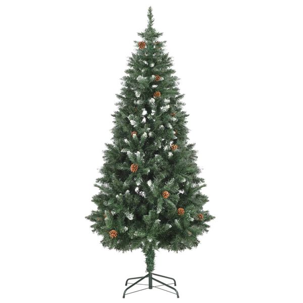 vidaXL Weihnachtsbaum Gefrostet mit Beleuchtung & Zapfen 180 cm
