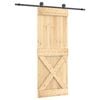 vidaXL Schiebet&uuml;r 80 x 210 cm Massivkiefer (Unbehandelt)