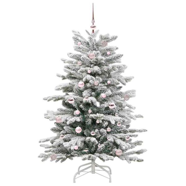 vidaXL K&uuml;nstlicher klappbarer Weihnachtsbaum Wei&szlig; 150 cm PE und PVC