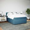 vidaXL Boxspringbett mit Matratze Blau 140x190 cm Samt