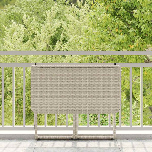 vidaXL Gartentisch Klappbar Hellgrau 90x51x75 cm Poly Rattan