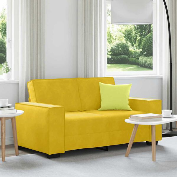 vidaXL 2-Sitzer-Sofa Gelb 160x78x84 cm Samt