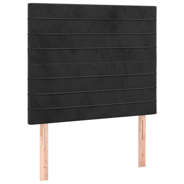 vidaXL Kopfteil Schwarz 100x5x118/128 cm Samt