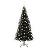 vidaXL Weihnachtsbaum mit 300 LEDs mit St&auml;nder Schwarz 210 cm PVC