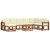 vidaXL Outdoor-Sofagarnitur mit Kissen 9 pcs Natur und Creme