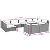 vidaXL 9-tlg. Garten-Lounge-Set mit Kissen Braun Poly Rattan