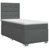vidaXL Boxspringbett mit Matratze Dunkelgrau 90 x 190 cm Stoff