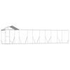 vidaXL Outdoor-Hundezwinger mit Dach Silbern 10x2x2,5 m Stahl Verzinkt