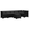 vidaXL 6-Sitzer Garten Sofa mit Kissen Rattan Look PP Anthrazit
