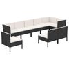 vidaXL 9-tlg. Garten-Lounge-Set mit Auflagen Poly Rattan Schwarz