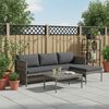 vidaXL 3-tlg. Garten-Lounge-Set mit Kissen Poly Rattan Grau