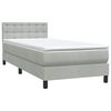 vidaXL Boxspringbett mit Matratze Hellgrau 80x210 cm Samt