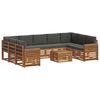 vidaXL Outdoor-Sofagarnitur 10 stk. Natur und Anthrazit