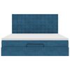vidaXL Ottoman-Bett mit Matratzen Dunkelblau 180x200 cm Samt