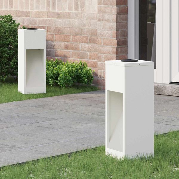 vidaXL Solar LED Wegeleuchte 2 pcs Wei&szlig; Kalt gewalzter Stahl