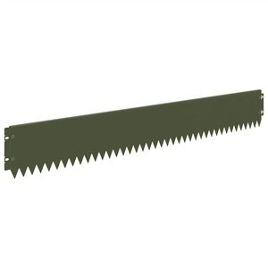 vidaXL Raseneinfassung 10 pcs 103 x 15 cm Stahl Olivgr&uuml;n