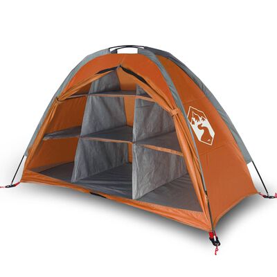 vidaXL Camping-Organizer-Zelt 9 Fächer Grau Orange Wasserdicht