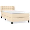 vidaXL Boxspringbett mit Matratze Creme 100x200 cm Stoff