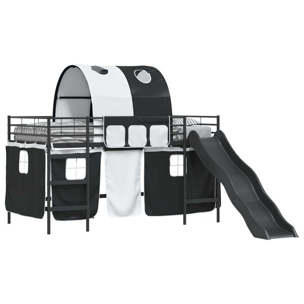vidaXL Kinder-Etagenbett Schwarz 79,5 x 200 cm Metall
